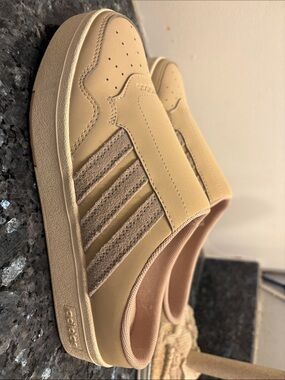 adidas Slip-On Sneakers in Beige with Suede Stripe